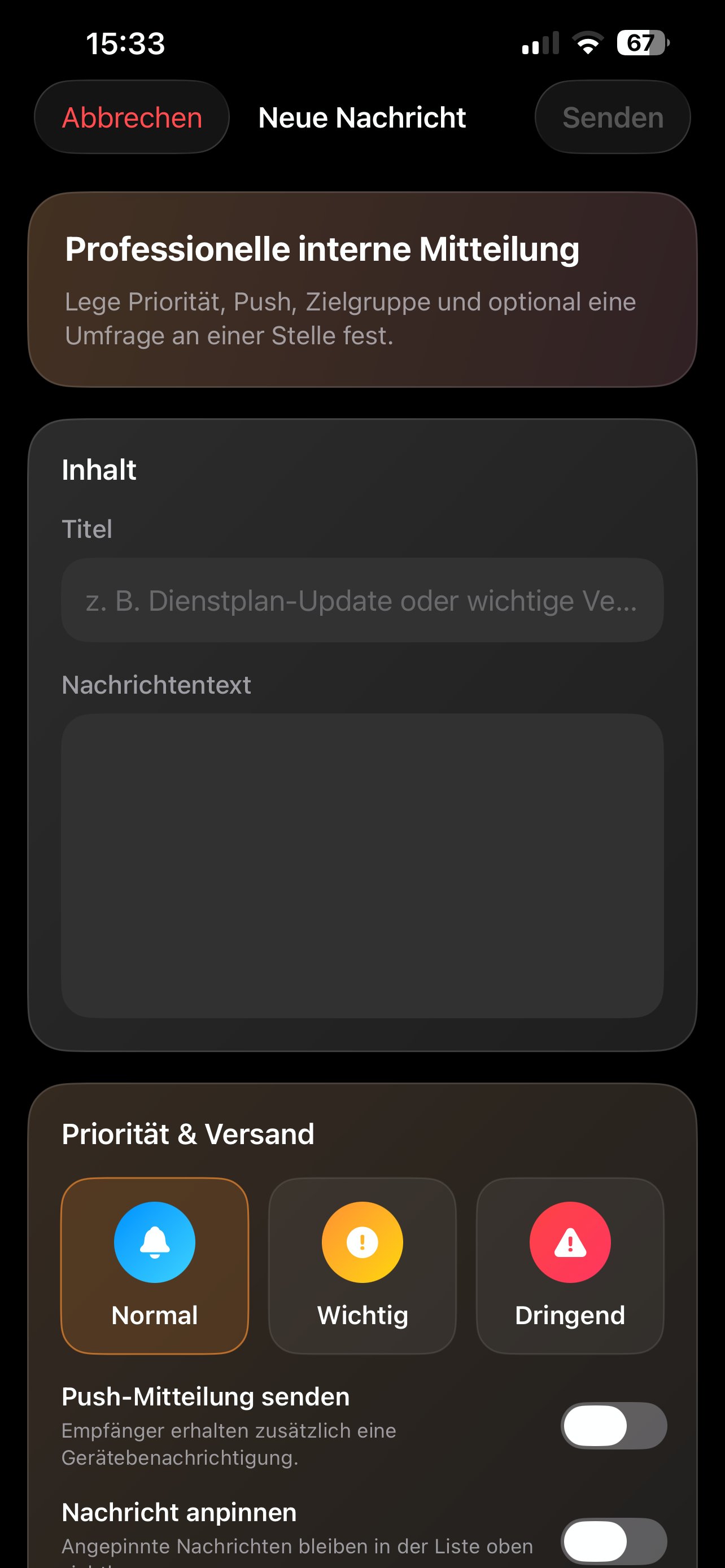 Neue Nachricht